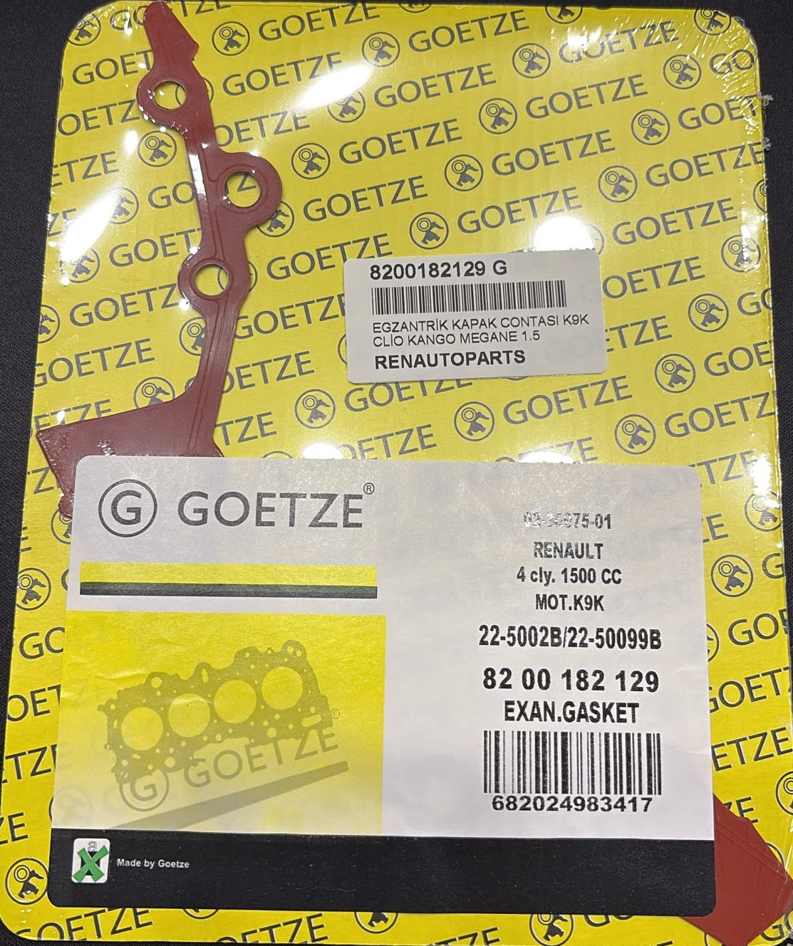 8200182129 G / GOETZE / EGZANTRİK KAPAK CONTASI K9K CLİO KANGO MEGANE 1.5